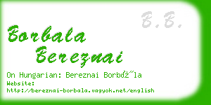 borbala bereznai business card